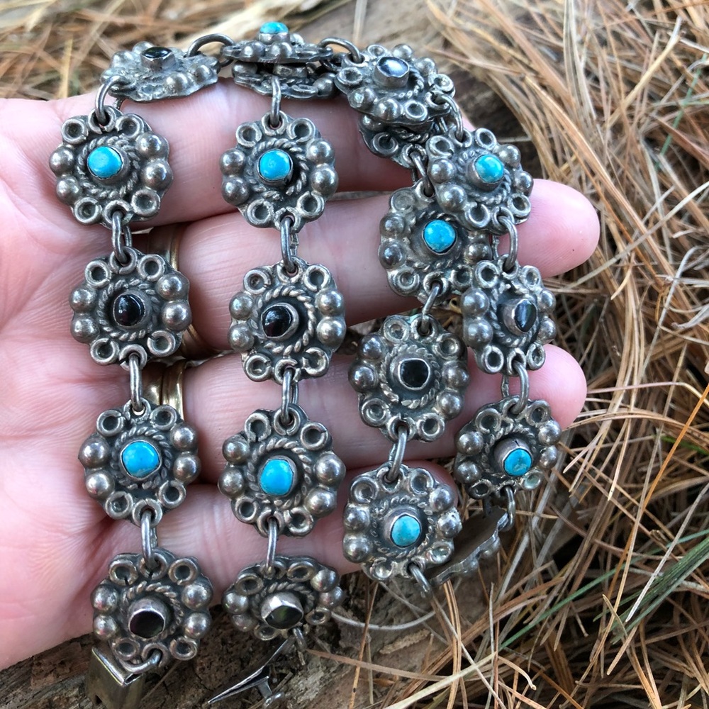 Sterling mexico onyx and turquoise necklace